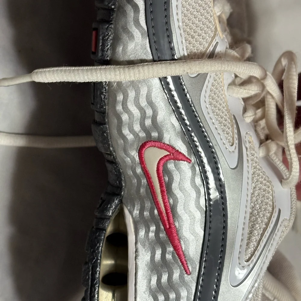 Nike White and Silver Sneakers